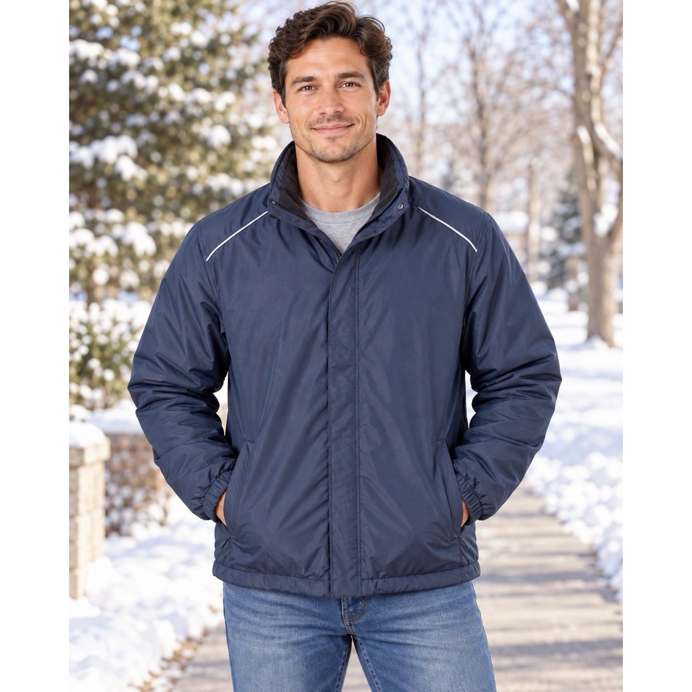 CORE 365 Men's XL Navy Fleece Lined All Season Jacket 88224 Hooded